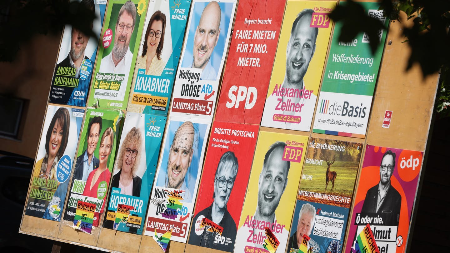 Wahlplakate in Bayern (Foto: dpa Bildfunk, picture alliance/ dpa/ Karl-Josef Hildenbrand)