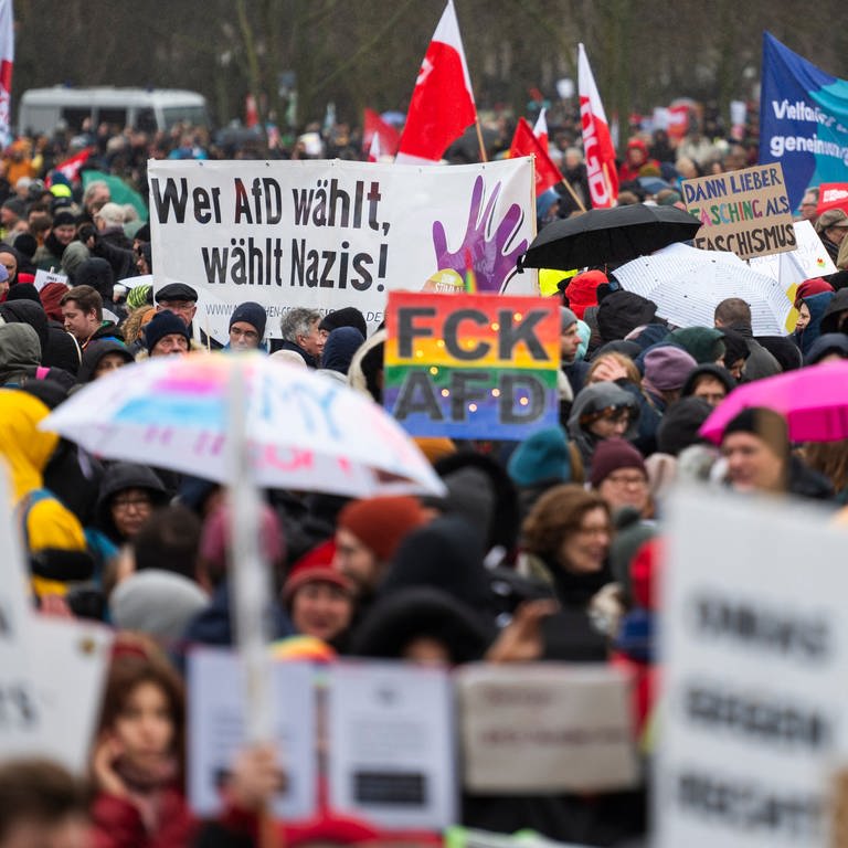 Hunderttausende demonstrieren gegen Rechtsextremismus (Foto: dpa Bildfunk, picture alliance/dpa | Christophe Gateau)