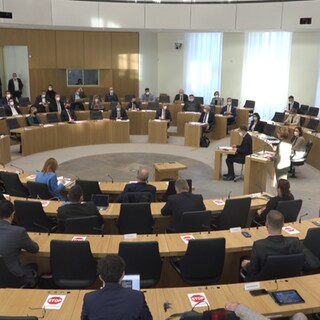 Der Landtag von Rheinland-Pfalz debattiert über die Corona-Maßnahmen (Foto: SWR)