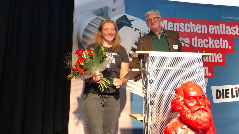 der landesparteitag der Linken in Rheinland-Pfalz hat Natalie Brosch aus dem Kreisverband Rhein-Lahn zur neuen Vorsitzenden gewählt. (Foto: SWR)