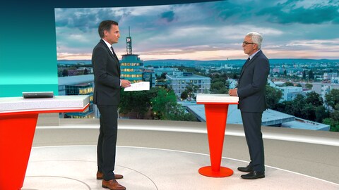 SWR-Moderator Sascha Becker und Innenminister Roger Lewentz (SPD)   (Foto: SWR)