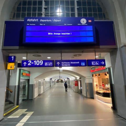 Bundesweiter Warnstreik: Gähnende Leere im Hauptbahnhof Koblenz (Foto: SWR)
