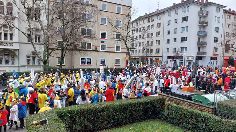 Buntes Treiben auf dem Jugendmaskenzug in Mainz (Foto: SWR)
