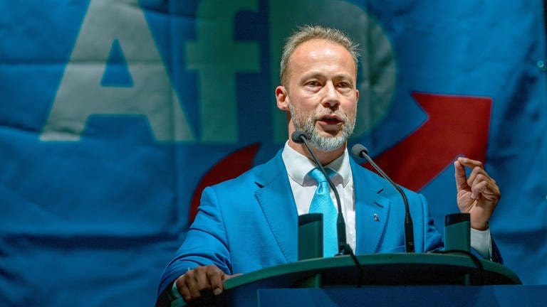 Parteitag wählt Jan Bollinger zum neuen AfD-Landeschef (Foto: dpa Bildfunk, Picture Alliance)