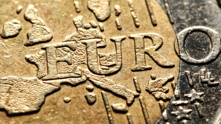 Makroaufnahme einer Euromünze