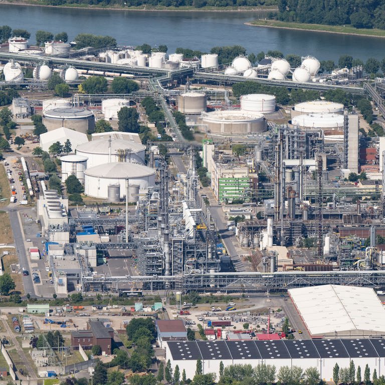 Die Industrieanlagen der BASF in Ludwigshafen (Foto: dpa Bildfunk, picture alliance/dpa | Boris Roessler)