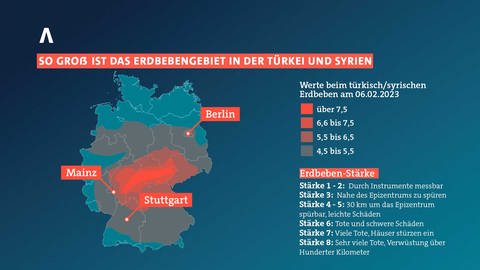 Erdbeben - TürkeiSyrien im Vergleich zu Deutschland (Foto: SWR)