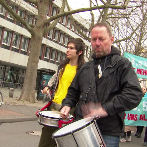 Trommler beim Verdi-Streik in Mainz (Foto: SWR, SWR)