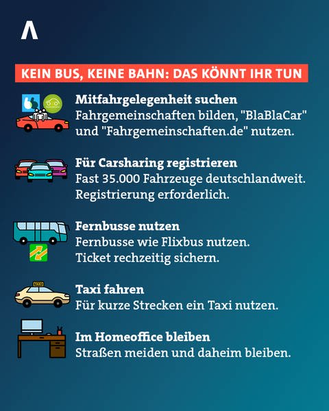 Am Montag werden Bahn, Busse und Straßenbahnen in Rheinland-Pfalz stillstehen. Wie Sie zur Arbeit kommen können und welche Rechte Arbeitnehmende haben, hier auf einem Blick. (Foto: SWR)