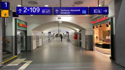 Bundesweiter Warnstreik: Gähnende Leere im Hauptbahnhof Koblenz (Foto: SWR)