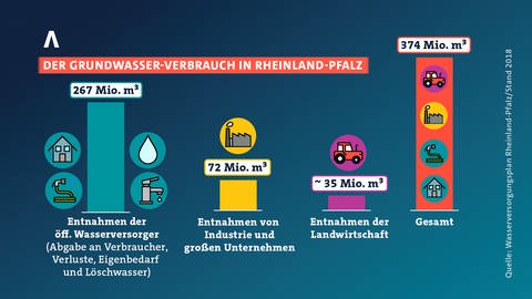 So wird in Rheinland Pfalz das Grundwasser verteilt. Was bekommen Haushalte, Industrie und Landwirtschaft. Die Frage ist in Zeiten von Klimawandel, Hitze und Trockenheit immer wieder neu zu beantworten. (Foto: SWR, Anna Lara Weidinger)