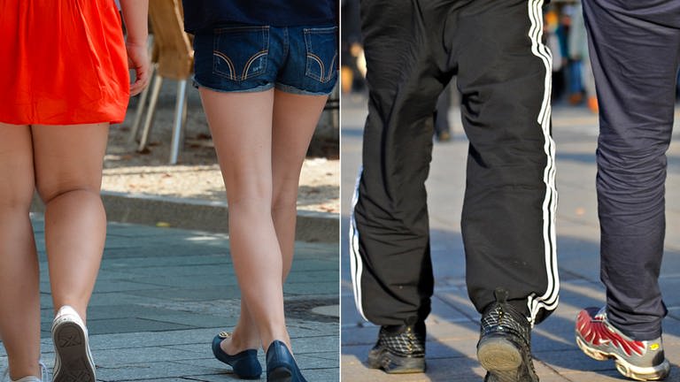 Mädchen in Miniröcken und kurzen Hosen, Jungens in Jogginghosen  (Foto: dpa Bildfunk, Picture Alliance)