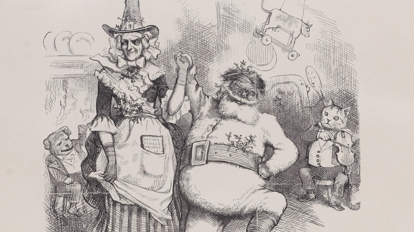 Eine Karikatur mit dem Weihnachtsmann aus dem Jahr 1880. (Foto: dpa Bildfunk, picture alliance / Heritage Art/Heritage Images | Thomas Nast)