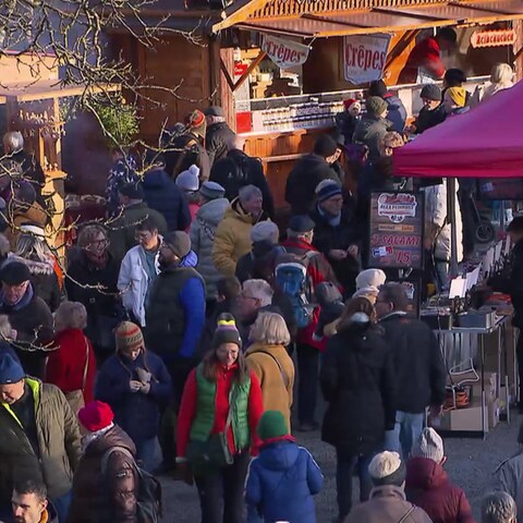 Menge auf einem Weihnachtsmarkt (Foto: SWR, SWR)