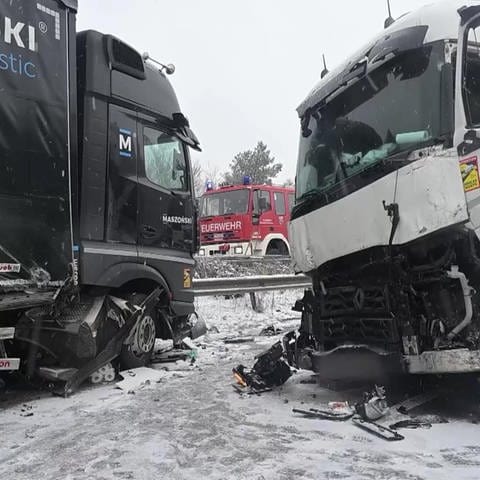 Unfall auf der Autobahn 6 (Foto: SWR)