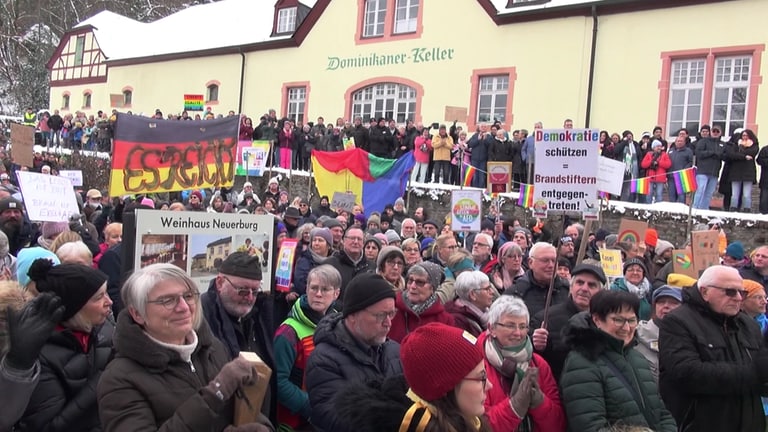 Demonstration gegen rechts in Kasel (Foto: SWR)
