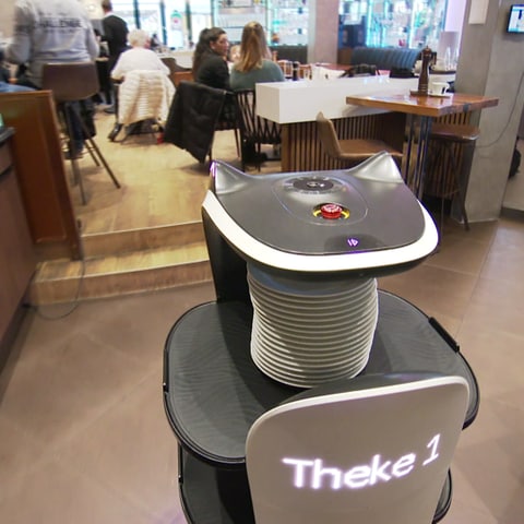 Ein Roboter in einem Café in Koblenz (Foto: SWR)