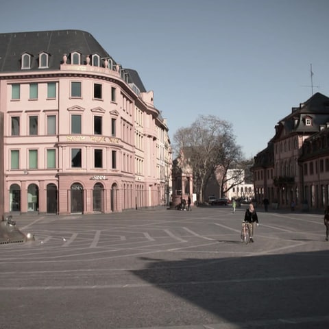 Eine leergefegte Mainzer Innenstadt