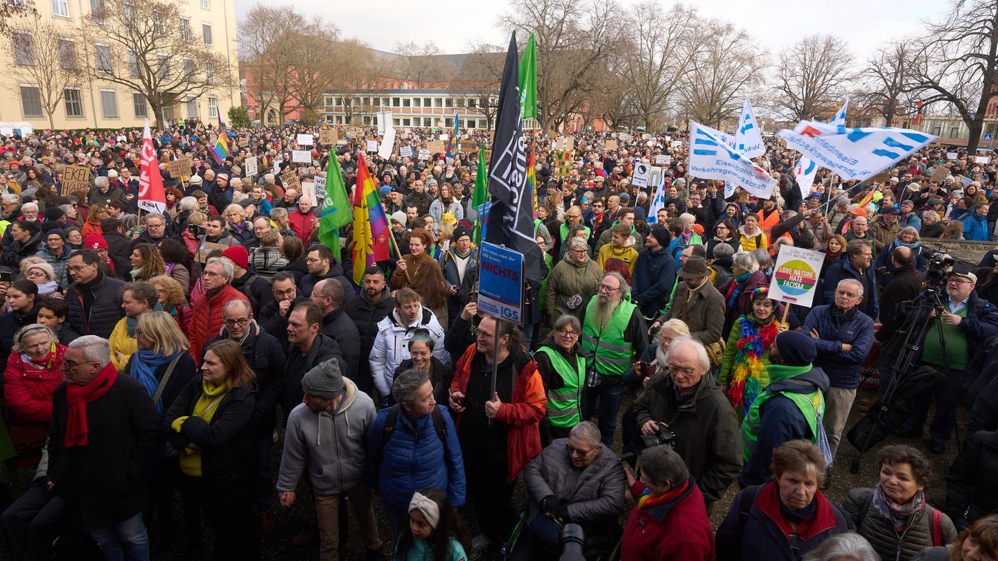 Auf einer Demonstration in Mainz machen Menschen von ihrer Meinungsfreiheit Gebrauch. (Foto: picture-alliance / Reportdienste, Picture Alliance)