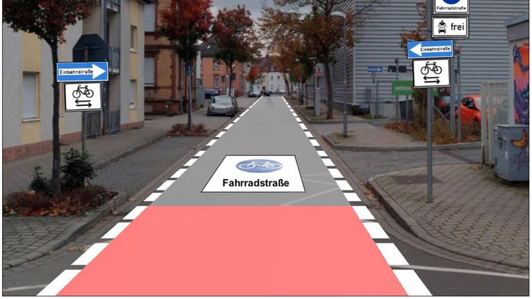 So soll die erste Fahrradstraße in Kaiserslautern aussehen (Foto: Stadt Kaiserslautern)
