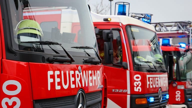 Leere Feuerwehrautos: Die Berufsfeuerwehr Kaiserslautern findet kaum noch Auszubildende  (Foto: picture-alliance / Reportdienste, picture alliance / Rupert Oberhäuser | Rupert OberhÃ¤user)
