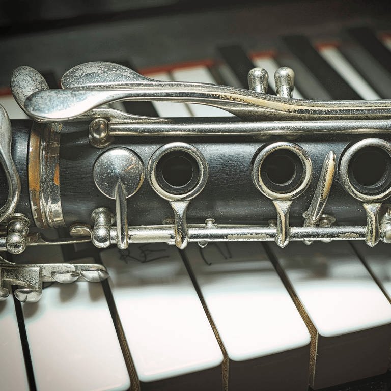 Klarinette liegt auf einem Klavier (Foto: IMAGO, IMAGO / CHROMORANGE)