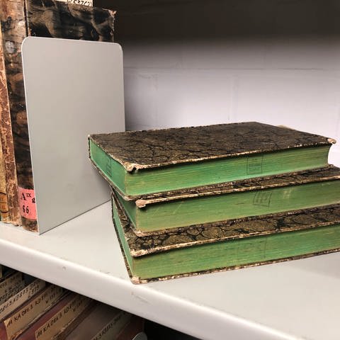 So sollen die Bücher, die mit Arsen belastet sein könnten, aussehen. (Foto: picture alliance/dpa/Universität Bielefeld | Julia Bömer)
