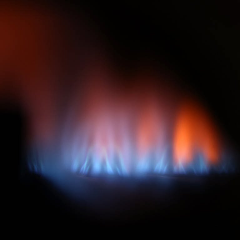 Eine Gasflamme brennt und scheint rot und blau (Foto: dpa Bildfunk, picture alliance/dpa | Karl-Josef Hildenbrand)