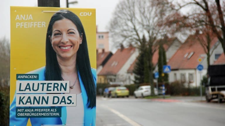 Wahlplakat OB-Wahl Kaiserslautern Anja Pfeiffer. (Foto: SWR)