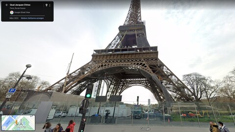 Blick auf den Eiffelturm bei Google "Street View"