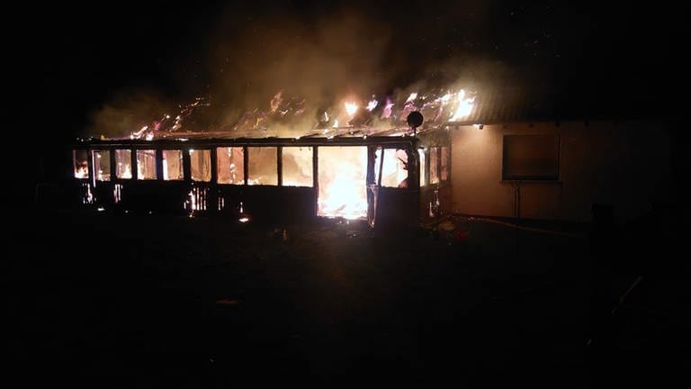 Das Wohnhaus in Martinshöhe wurde duch das Feuer komplett zerstört. 