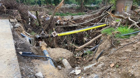 Die Flutkatastrophe hat das Gasnetz im Ahrtal fast vollständig zerstört. Die EVM ist gerade dabei, ein neues Gasnetz aufzubauen. (Foto: SWR, Christian Giese-Kessler)
