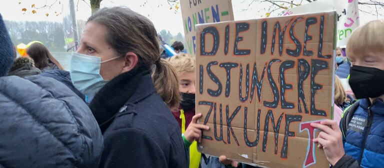 Schüler-Demo für den Erhalt des Gymnasiums Nonnenwerth (Foto: SWR)