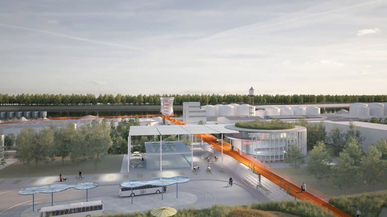 Visualisierung des geplanten Bahnanschlusses für Bendorf - so ähnlich soll es später aussehen (Foto: Pressestelle, Stadt Bendorf)