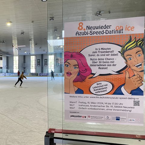 Das Azubi-Speed-Date on ice findet im Icehouse in Neuwied statt (Foto: SWR)