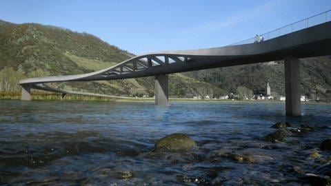 Diese Visualisierung zeigt den Siegerentwurf des Wettbewerbs "Rheinbrücke im Oberen Mittelrheintal".(Archivfoto vom 23.04.2009).  (Foto: picture-alliance / Reportdienste, Picture Alliance)