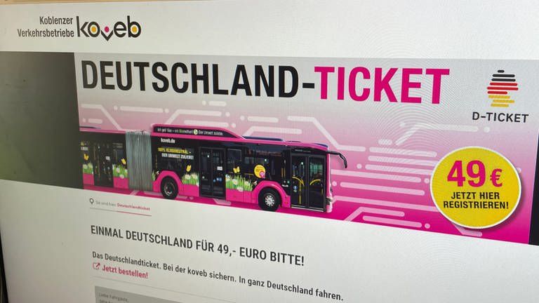 Webseite der Koveb auf der man das 49-Euro-Ticket kaufen kann. (Foto: SWR)