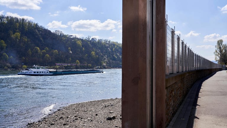 Das Wasser am Rhein geht zurück. Bis zur nächsten Woche erwartet der Hochwasservorhersagedienst nach eigener Auskunft keinen erneuten Anstieg. (Foto: IMAGO, Sascha Ditscher)