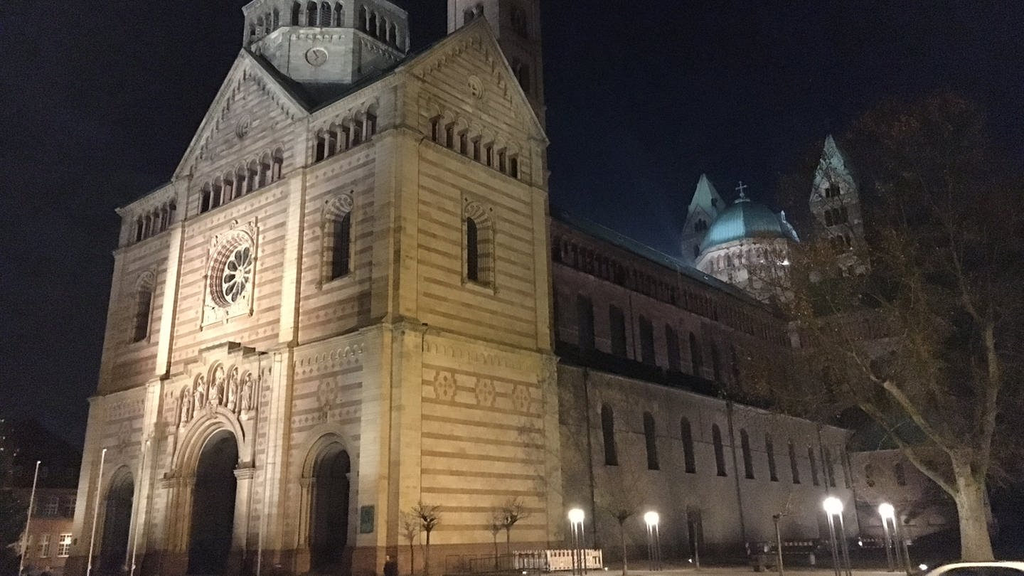 Der Speyerer Dom bei Nacht