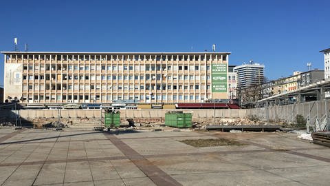 Die Baustelle am Berliner Platz im Februar 2018 (Foto: SWR, Irmgard Reißinger)