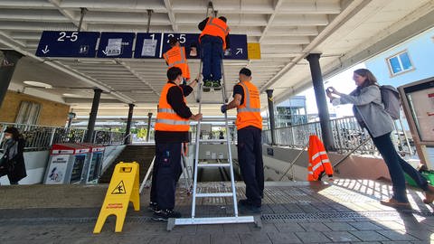 Erst im September 2021 hatte die Bahn Plakate am Hauptbahnhof Landau entfernen lassen (Foto: SWR)