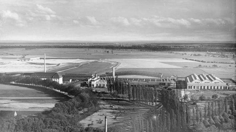 Blick über das Betriebsgelände der Pfalz-Flugzeugwerke, heute PFW Aerospace, in den 1920er Jahren (Foto: Stadtarchiv Speyer | Arthur Barth)