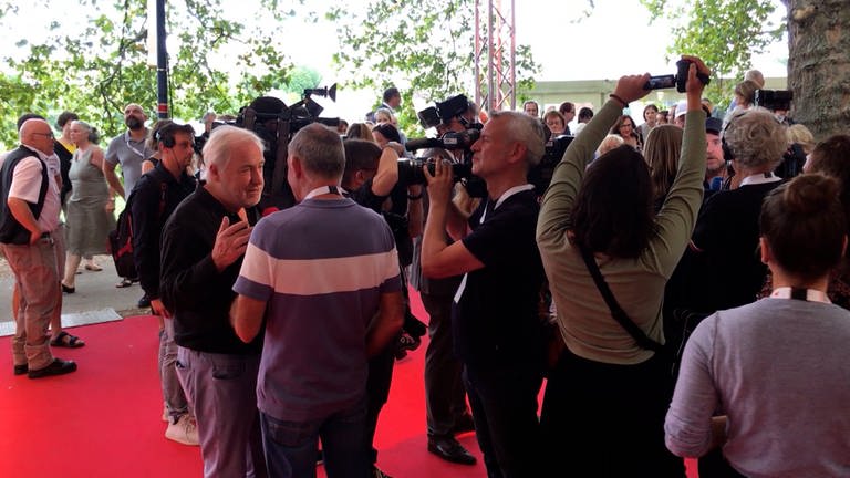 Presserummel auf dem Festival des Deutschen Films in Ludwigshafen (Foto: SWR)