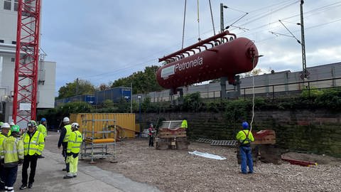 Neue Dampftrommel für das Müllheizkraftwerk in Ludwigshafen (Foto: SWR)