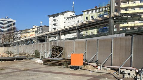 Die Baustelle am Berliner Platz im Februar 2018