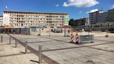 Die Baustelle am Berliner Platz (Ludwigshafen) im Juni 2017 (Foto: SWR)