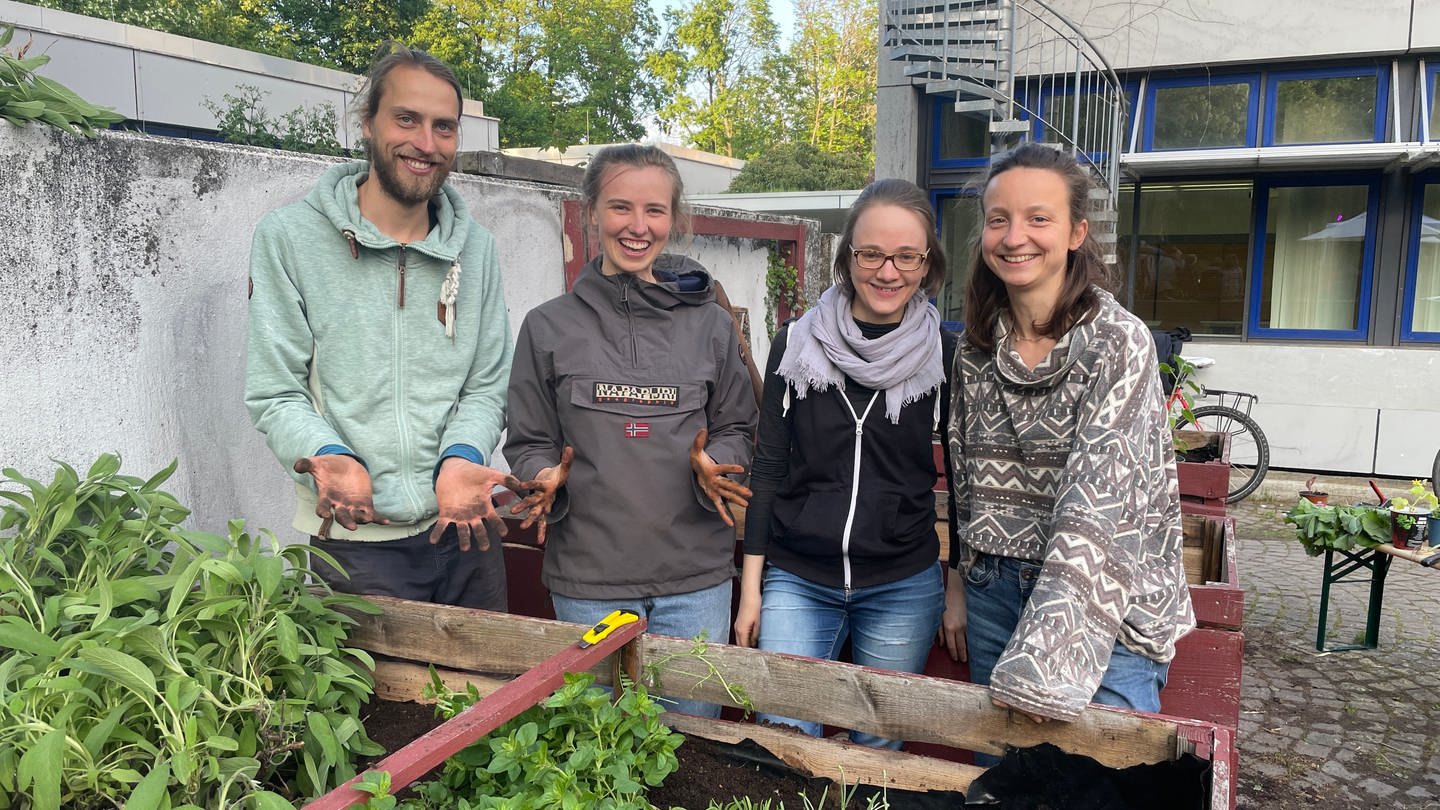 Studierende beim Urban Gardening in Landau (Foto: SWR)