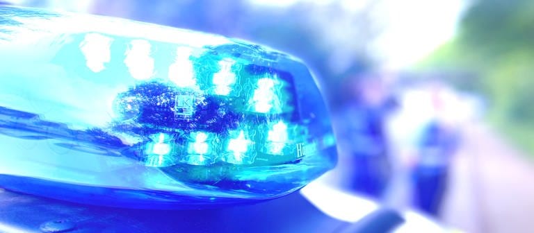 Auf einem Dienstwagen der Mainzer Polizei ist das Blaulicht eingeschaltet. (Foto: SWR, Daniel Brusch)