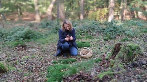 Pilzberaterin Marion Betram von der mobilen Pilzschule bietet Pilzwanderungen im Binger Wald und im Soonwald an. (Foto: Pilzberaterin Marion Betram)