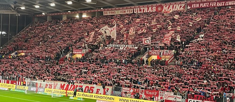 Im Stadion von Mainz 05 kam es nach dem Heimspiel gegen Köln zu Ausschreitungen im Mainzer Block. Dabei soll die Polizei laut Fans überreagiert haben. (Foto: SWR)